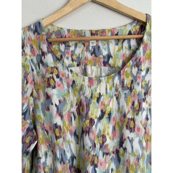 J. Jill Pure Jill Women Watercolor Tunic Top XL Pocket Long Sleeve Modal Blend - Picture 4 of 9